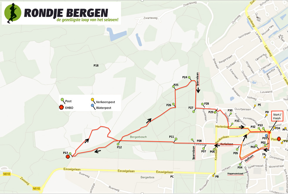 Het parcour van Rondje Bergen 2022